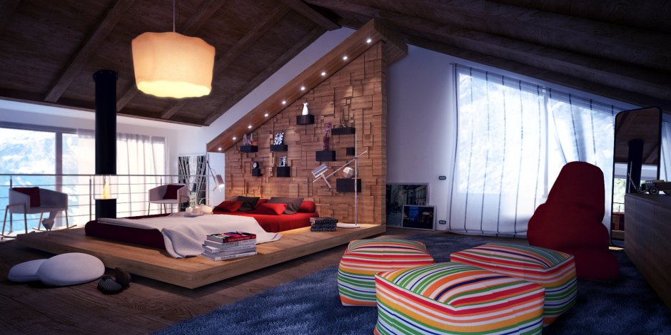 Loft style bedroom