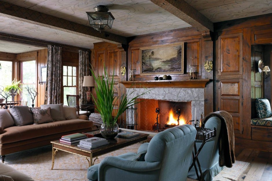 A house with a fireplace