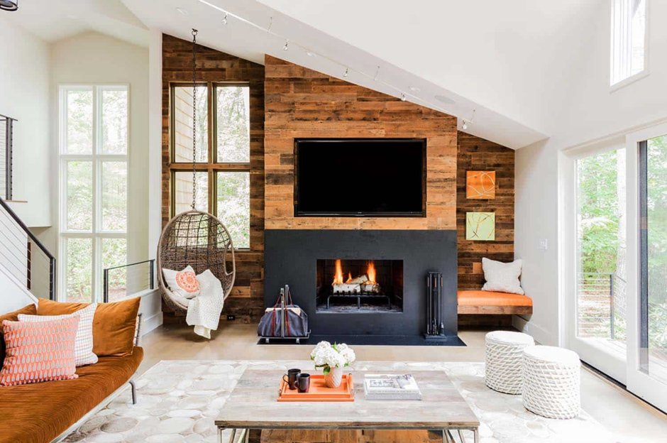 Fireplace interior Shale