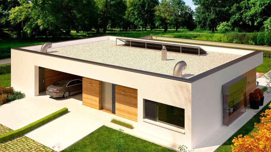 House design with a flat roof