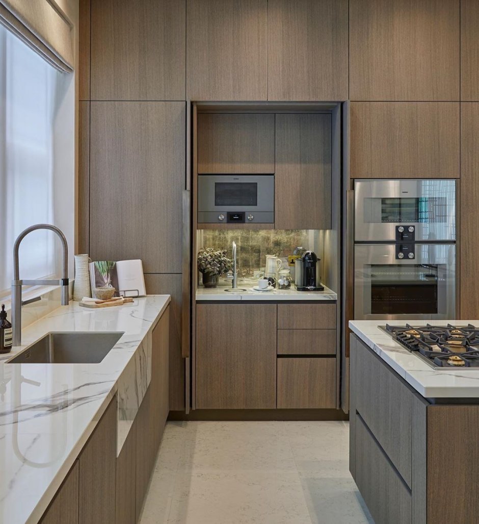 Modern kitchen set with window