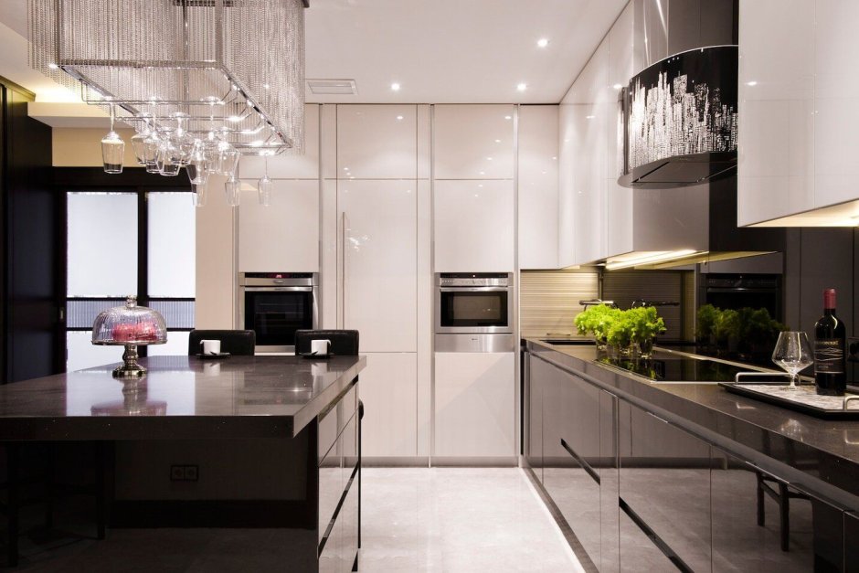 Modern kitchen set for a private house