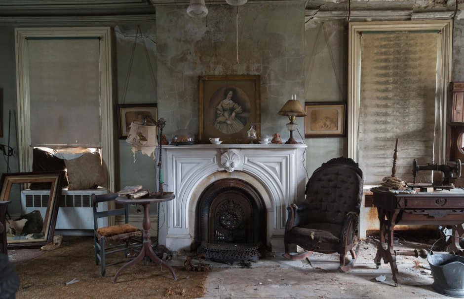 Abandoned houses in villages photo inside