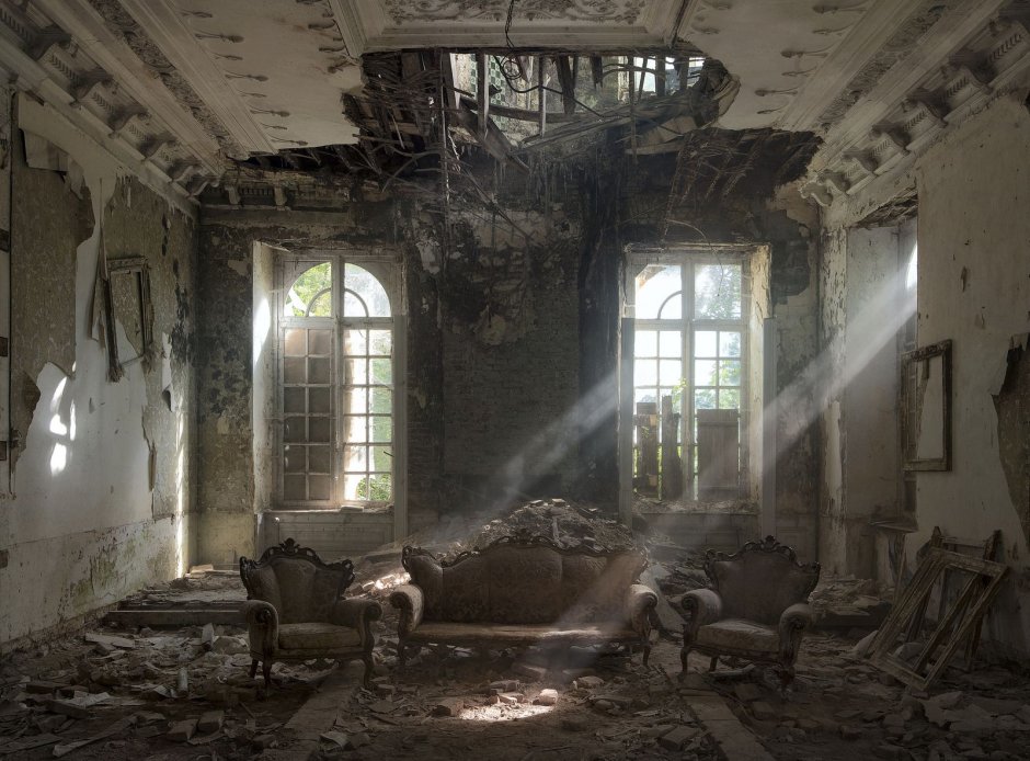 An abandoned house inside