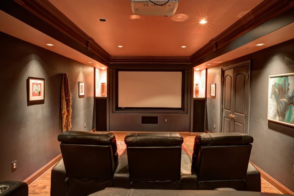 The color of the walls in the home cinema