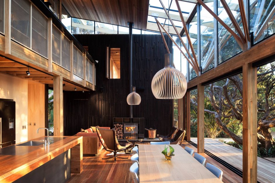 Loft style in a wooden house