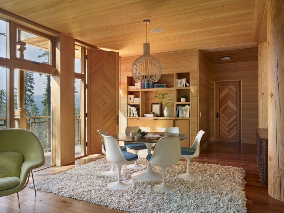 Designer interior made of wood