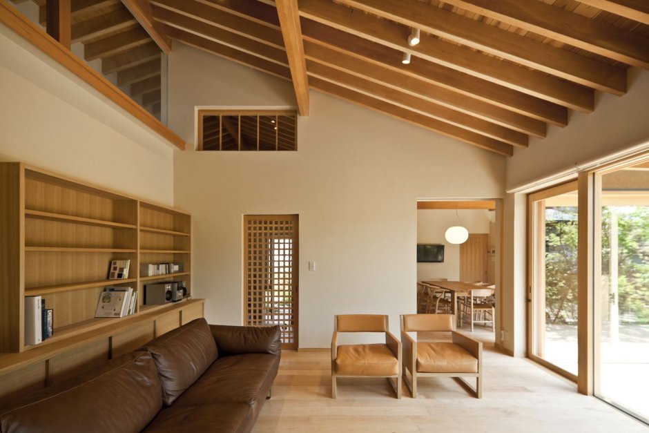 Beams in a wooden Japanese house