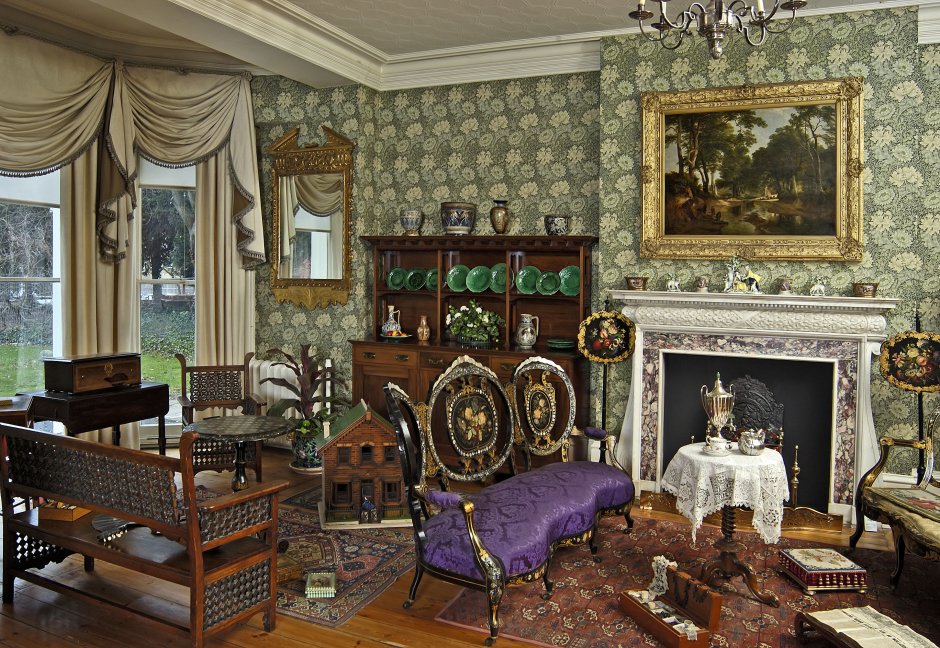 Victorian style of the interior in England of the 19th century