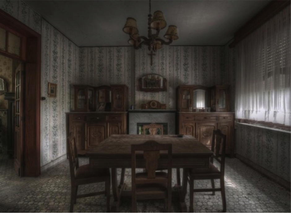 Interior of an apartment in the style of ghosts