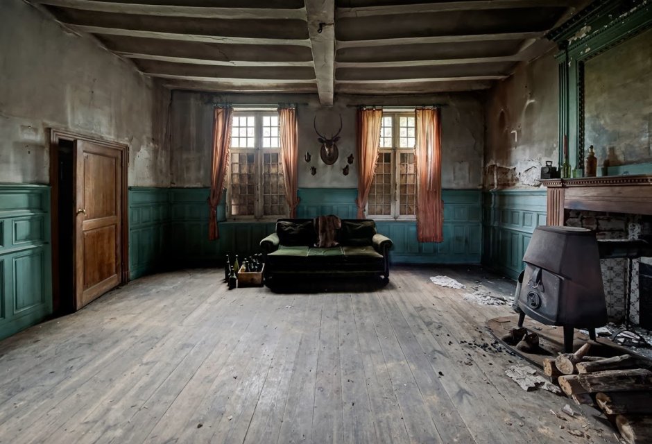 An abandoned house inside