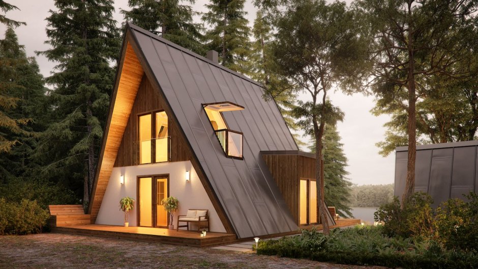 Wooden houses are triangular