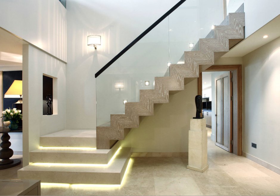 Lighting stairs in a country house
