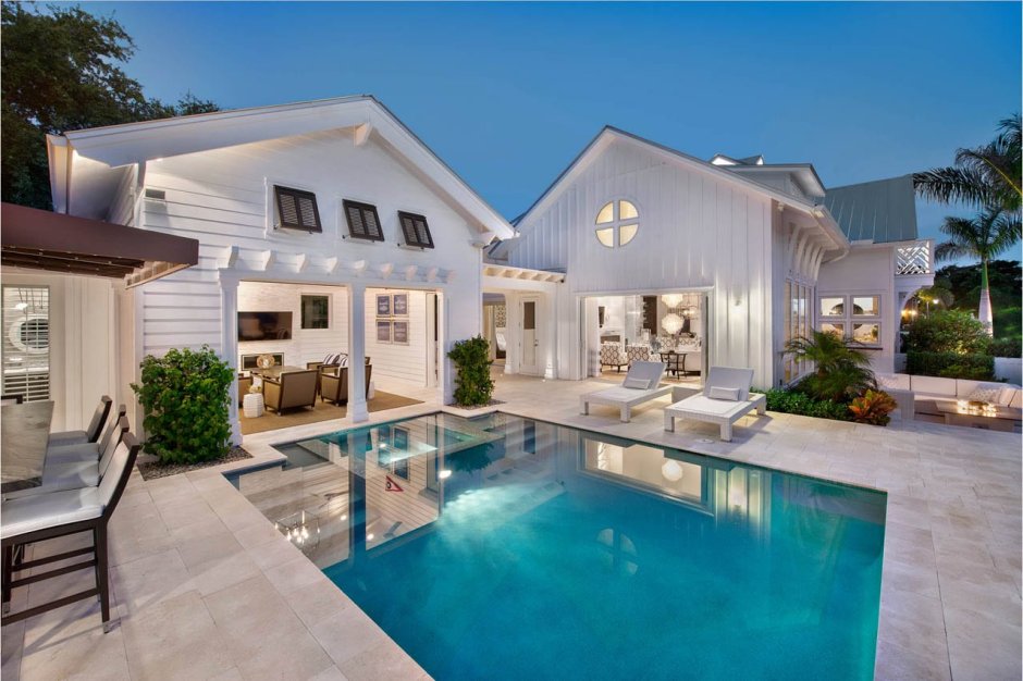 American house with a pool
