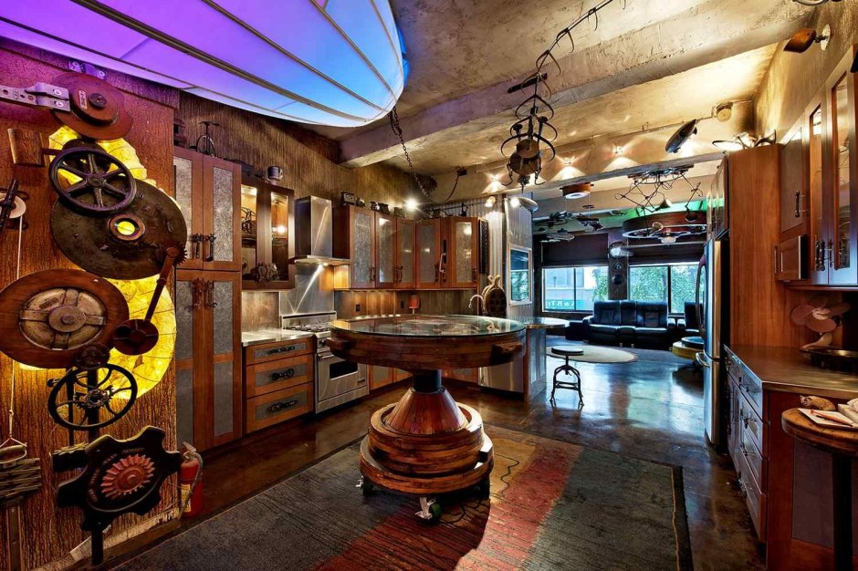 Steampunk loft in the interior