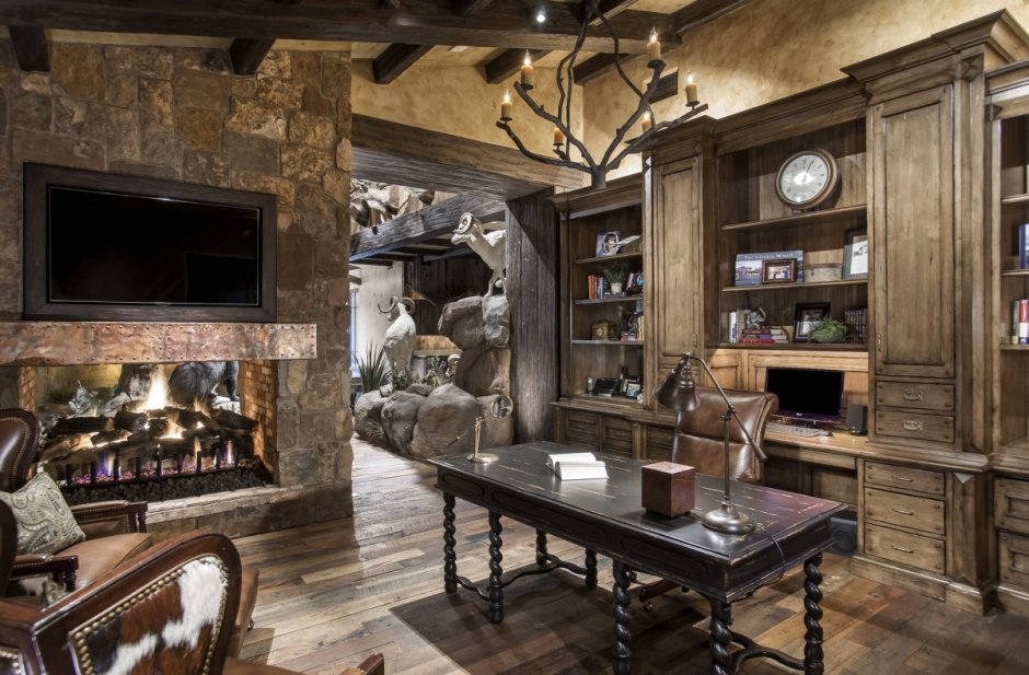 Living room in the style of steampunk