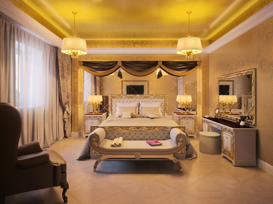 Gold -tones bedroom