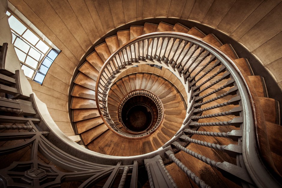 Spiral staircase in the interior