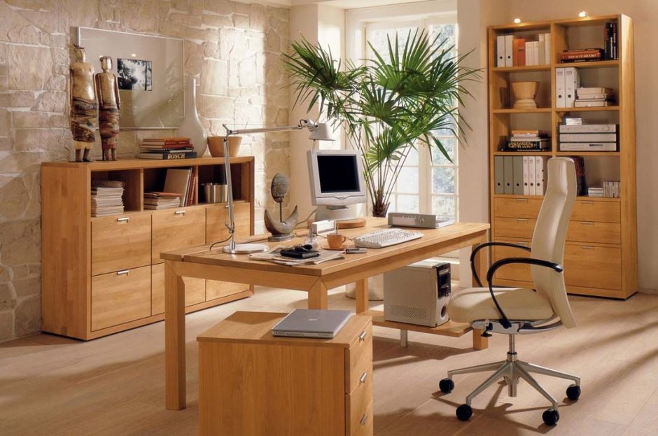 The interior of the workplace in the office