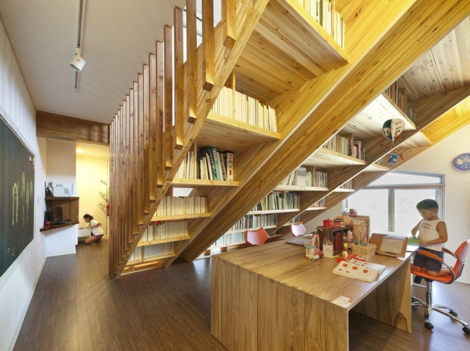 Staircase for the library wooden