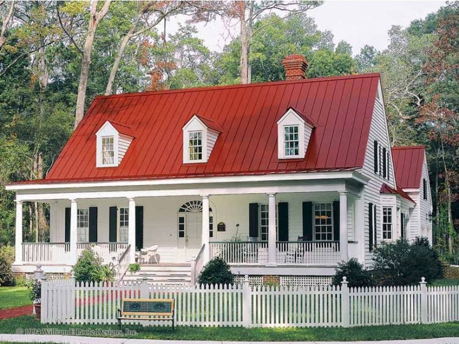Danim house with a red roof