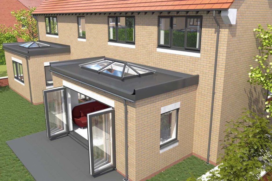 Flat roof extension
