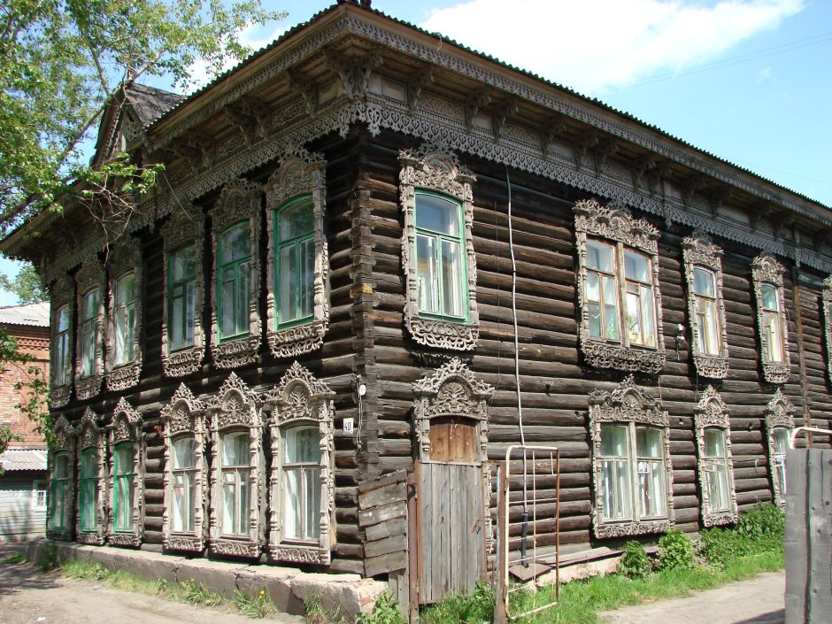 Wooden houses in Siberia