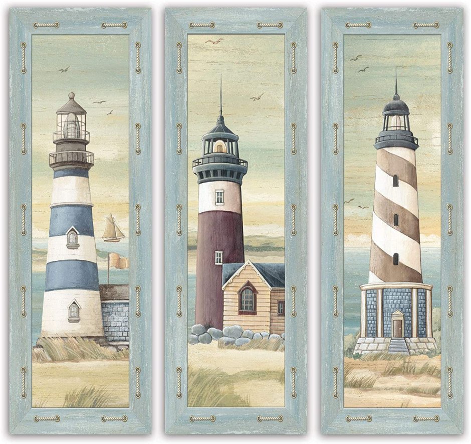 Lighthouse and sea poster