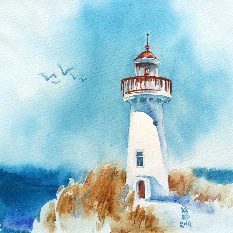 Watercolor sketch lighthouse