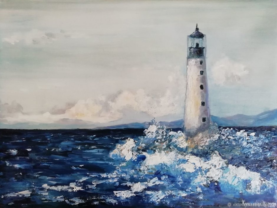 Yushkevich artist lighthouse sea