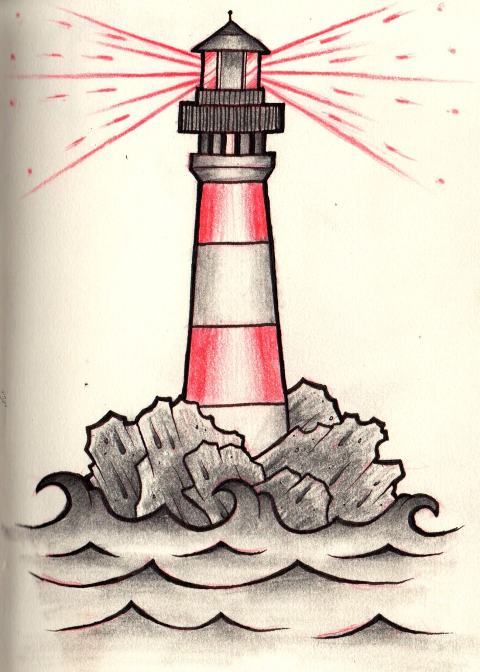 Tattoo lighthouse Old Skul