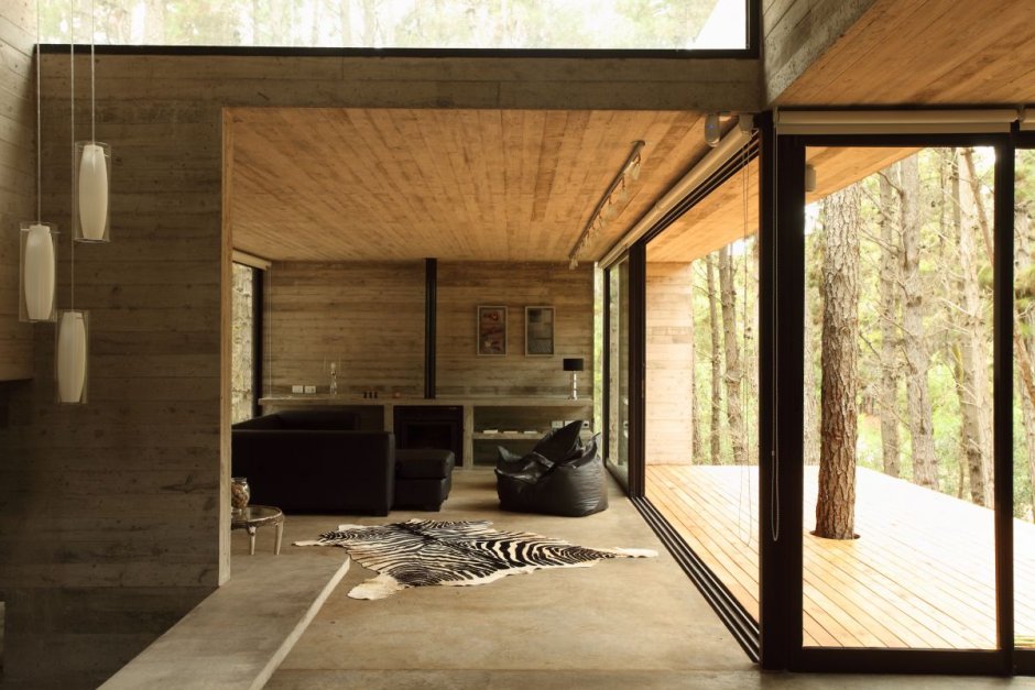 House concrete glass wood
