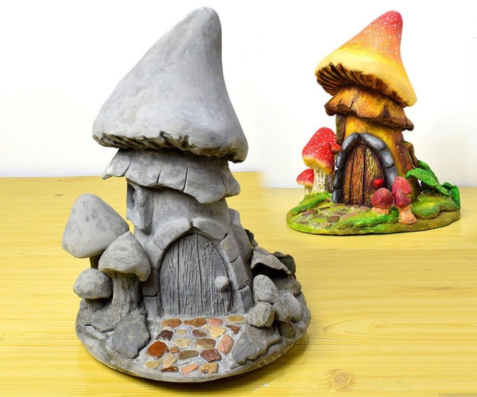 Toy mini house mushroom