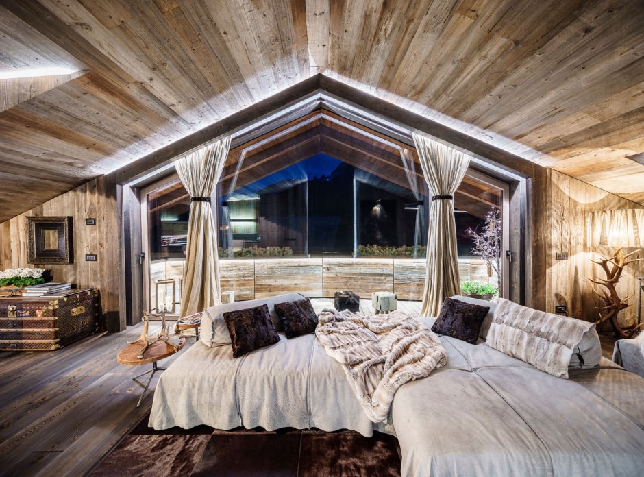 Attic in a wooden house