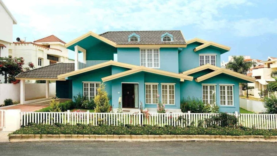 Turquoise paint for facades