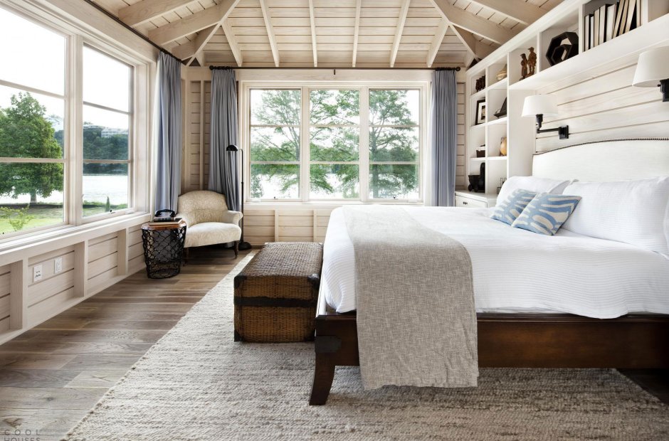 Scandinavian -style bedroom in a country house