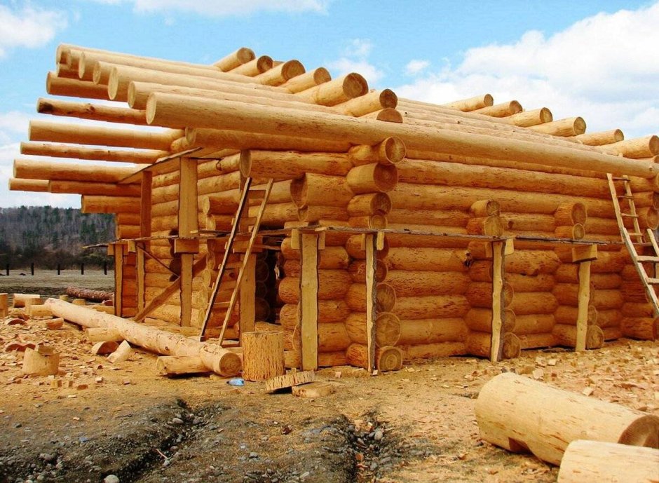 Handing log log cabin