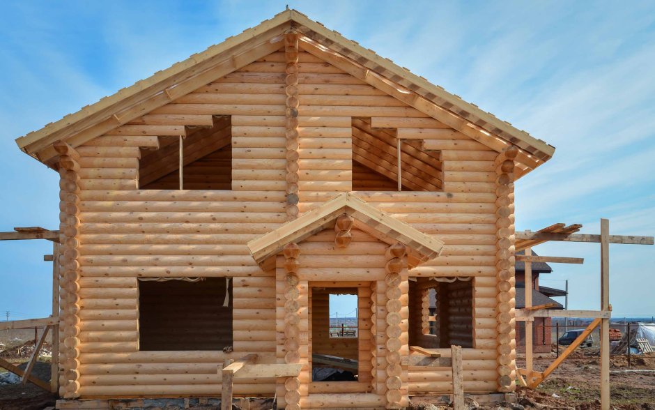 Construction of log houses without nails