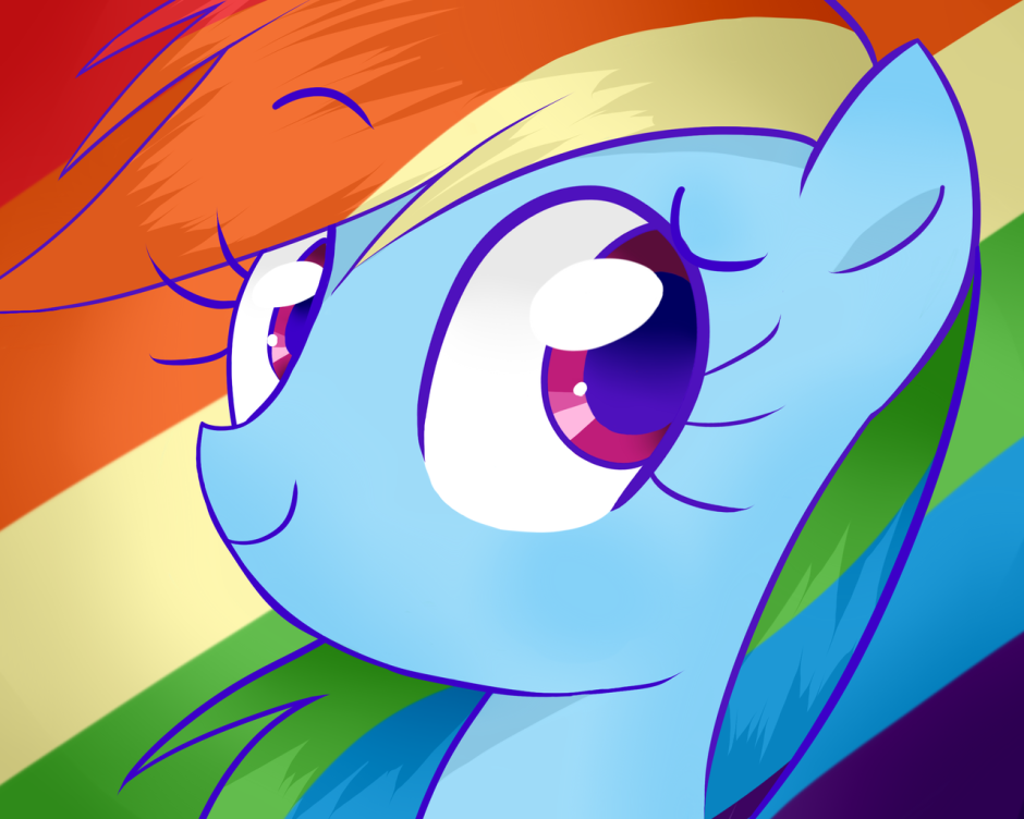 Reinbow Dash is represented