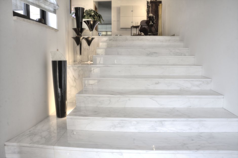 Marble staircase in the house