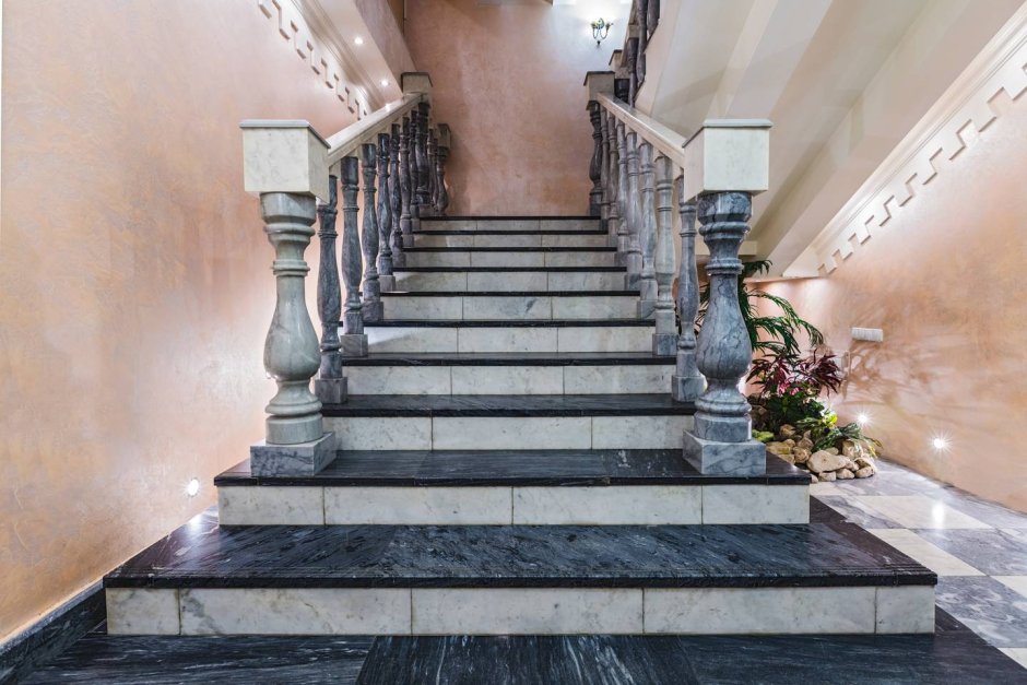 Marble staircase in the house