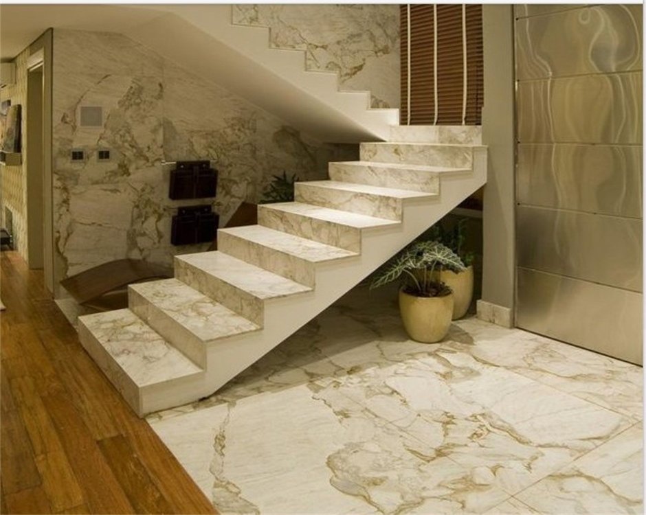 White marble staircase