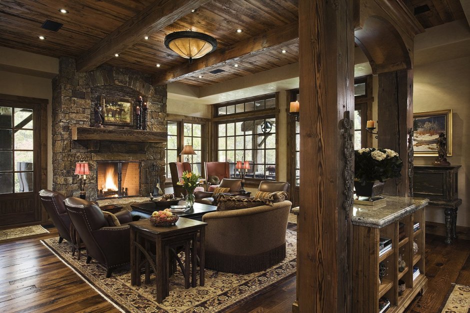 Living room in a rustic style