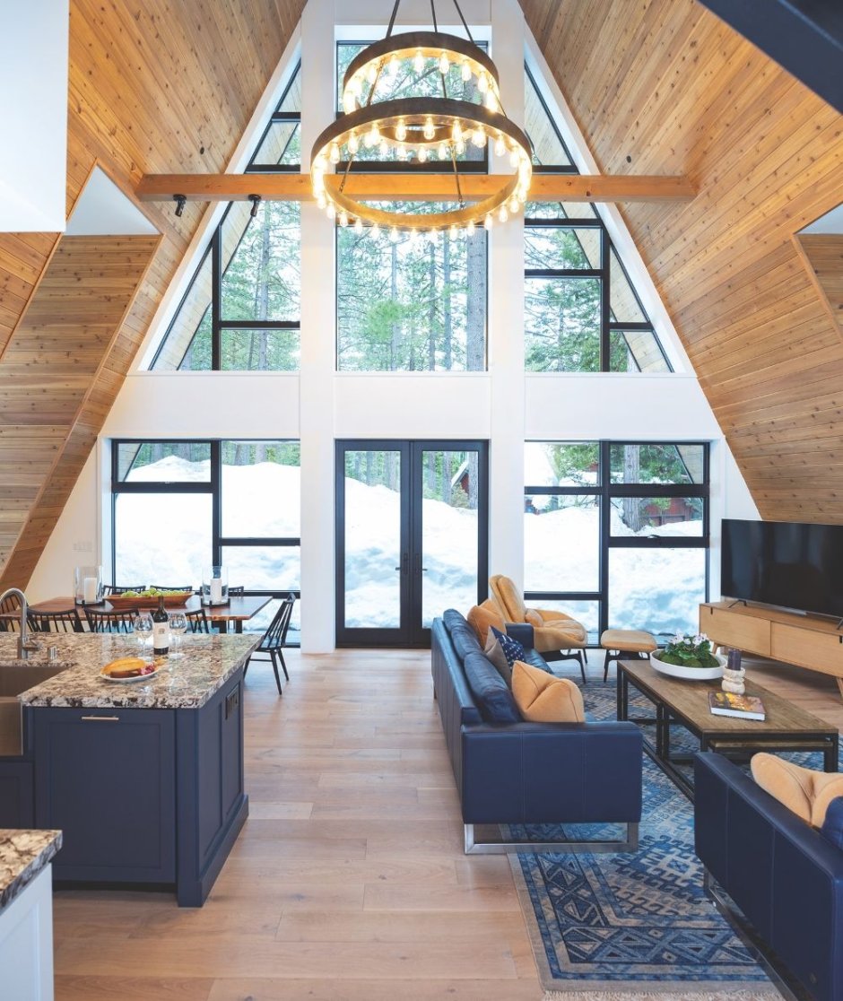 Interior of the country house A-Frame