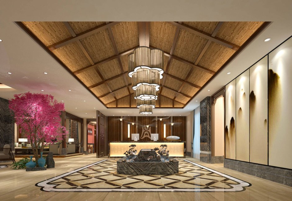 Oriental Style of the Interior lobby in hotels