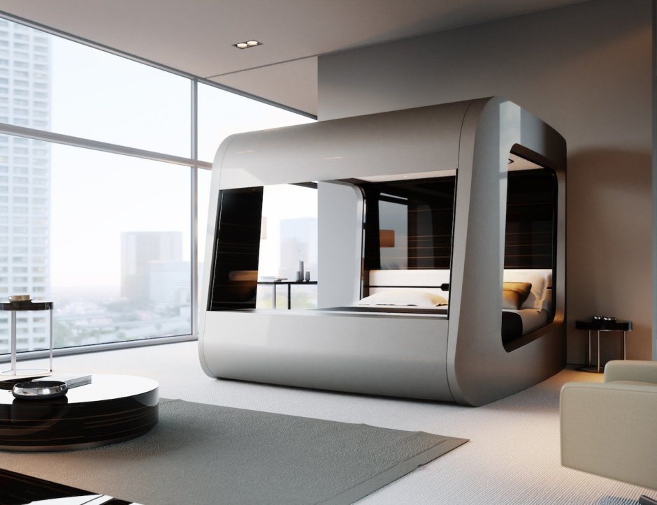 Bed in the style of the future