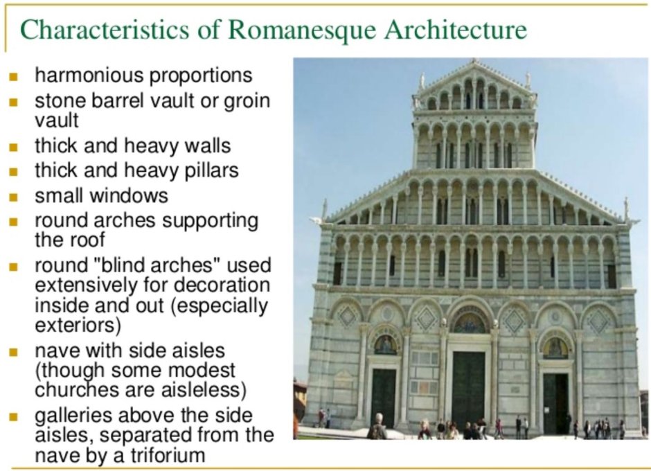 Romanesque Architecture Characteristics