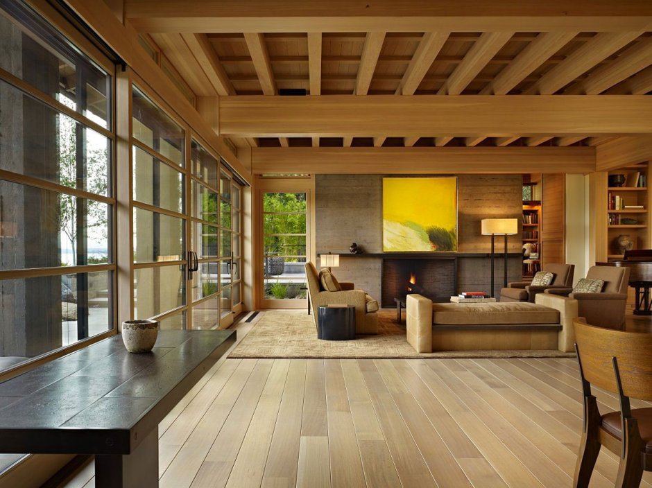 Modern wooden house inside