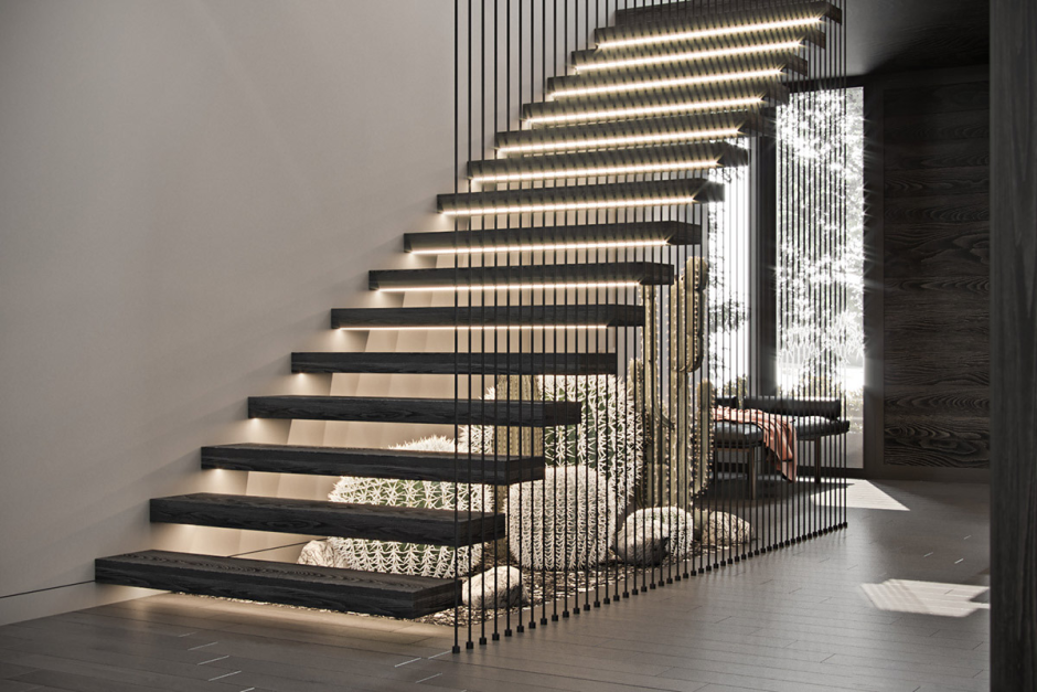 Skandi -style railing for stairs