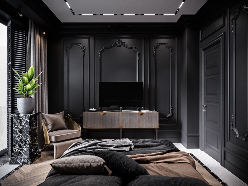 Black room design